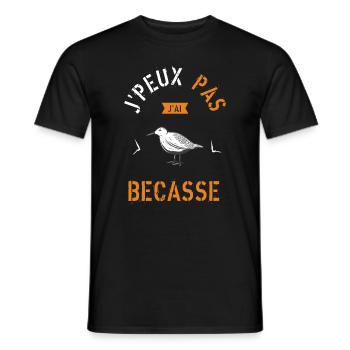 J Peux Pas J Ai Bécasse - T-shirt homme - noir - Devant - AI Model Male 178 light (178cm)