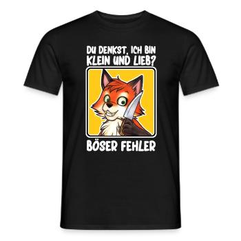 "Du denkst ich bin Lieb - Böser Fehler" Fuchs - Männer T-Shirt - Schwarz - Vorne - AI Model Male 178 light (178cm)