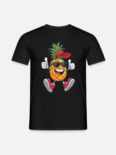 Ananas - Männer T-Shirt - Schwarz