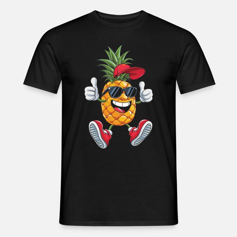 Ananas - Männer T-Shirt - Schwarz