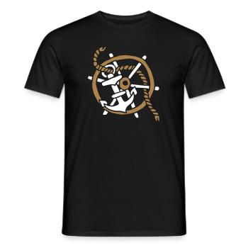 Anker Seemann Anchor Sailor Tattoo Oldschool SOS - Männer T-Shirt - Schwarz - Vorne - AI Model Male 178 light (178cm)