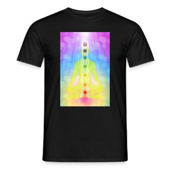 Awakening Yoga Kundalini Chakras Meditation - Men's T-Shirt - black - Front - AI Model Male 178 light (178cm)