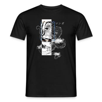 Otaku Japan E-Girl Outfit Streetwear Dragon Anime - Männer T-Shirt - Schwarz - Vorne - AI Model Male 178 light (178cm)