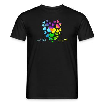 épouser des fiançailles de mariage - T-shirt homme - noir - Devant - AI Model Male 178 light (178cm)