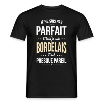 Je ne suis pas parfait mais je suis Bordelais - T-shirt homme - noir - Devant - AI Model Male 178 light (178cm)