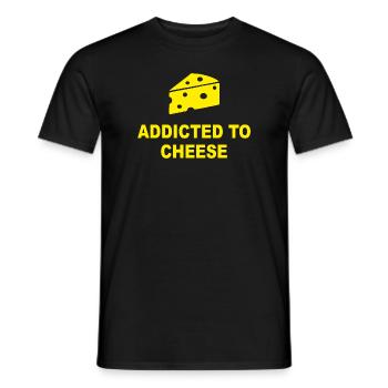 Addicted To Cheese - Men's T-Shirt - black - Front - AI Model Male 178 light (178cm)