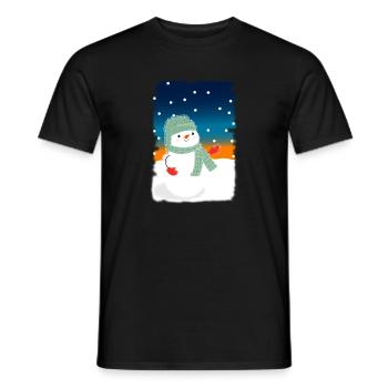 Snowman With Christmas Hat Snowman Lover Gift - Männer T-Shirt - Schwarz - Vorne - AI Model Male 178 light (178cm)