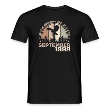 Incomparable depuis septembre 1998 26 Anniversaire - T-shirt homme - noir - Devant - AI Model Male 178 light (178cm)