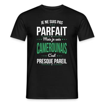 Je ne suis pas parfait mais je suis Camerounais - T-shirt homme - noir - Devant - AI Model Male 178 light (178cm)