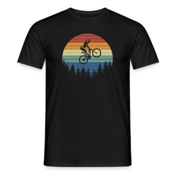 Mountainbike Vintage Sunset - Männer T-Shirt - Schwarz - Vorne - AI Model Male 178 light (178cm)