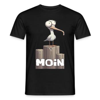 Möwe moin - Männer T-Shirt - Schwarz - Vorne - AI Model Male 178 light (178cm)