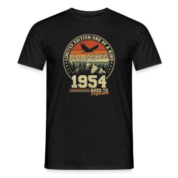 Grand depuis 1954 - Millésime Millésime 1954 - T-shirt homme - noir - Devant - AI Model Male 178 light (178cm)
