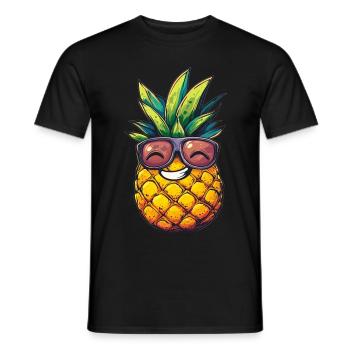 Coole Ananas mit Sonnenbrille - Männer T-Shirt - Schwarz - Vorne - AI Model Male 178 light (178cm)
