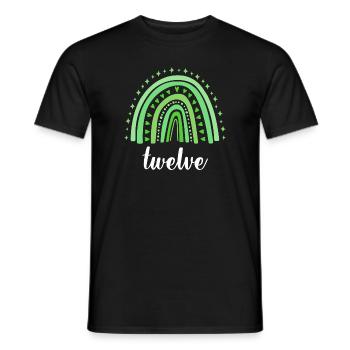 Green Rainbow Twelve Years 12th Birthday - Men's T-Shirt - black - Front - AI Model Male 178 light (178cm)