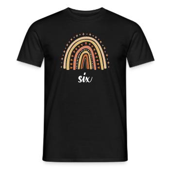 Orange Rainbow Six years 6th birthday - Men's T-Shirt - black - Front - AI Model Male 178 light (178cm)