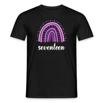 Lila Regenbogen Siebzehn Jahre 17. Geburtstag - Männer T-Shirt - Schwarz - Vorne - AI Model Male 178 light (178cm)