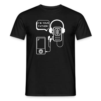 I Am Your Father | Walkman, mp3, music - Men's T-Shirt - black - Front - AI Model Male 178 light (178cm)