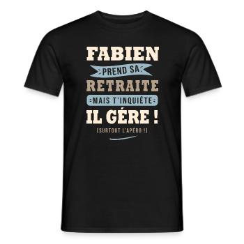 Fabien humour retraite cadeau fabien - T-shirt homme - noir - Devant - AI Model Male 178 light (178cm)