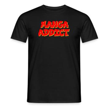 manga addict - T-shirt homme - noir - Devant - AI Model Male 178 light (178cm)