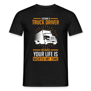 Truck driver courier gift - Men's T-Shirt - black - Front - AI Model Male 178 light (178cm)