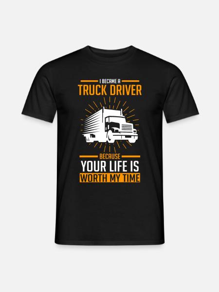 Truck driver courier gift - Men's T-Shirt - black