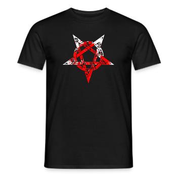 Pentagramm blutig - Männer T-Shirt - Schwarz - Vorne - AI Model Male 178 light (178cm)