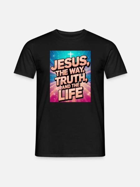 Jesus – Glänzendes Gold-Design - Männer T-Shirt - Schwarz