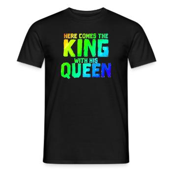 Voici le roi avec sa reine | Paire - T-shirt homme - noir - Devant - AI Model Male 178 light (178cm)