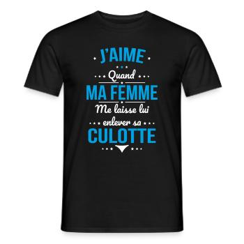 J'aime quand ma femme me laisse enlever sa culotte - T-shirt homme - noir - Devant - AI Model Male 178 light (178cm)