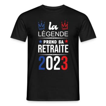 La Légende Prend Sa Retraite 2023 - T-shirt homme - noir - Devant - AI Model Male 178 light (178cm)