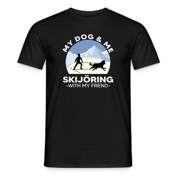 Skijoring Hundesport Zughund Skijoering - T-shirt homme - noir - Devant - AI Model Male 178 light (178cm)