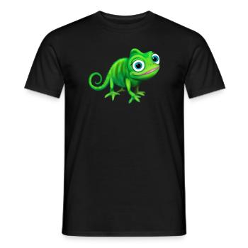Chameleon green colorful and funny - Men's T-Shirt - black - Front - AI Model Male 178 light (178cm)