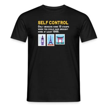 Stamp collecting - Men's T-Shirt - black - Front - AI Model Male 178 light (178cm)
