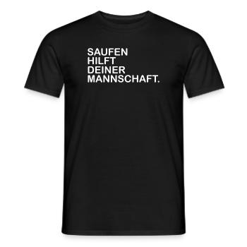 Saufen hilft deiner Mannschaft - Männer T-Shirt - Schwarz - Vorne - AI Model Male 178 light (178cm)