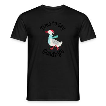 Christmas Goose Time to Say Goodbye - Men's T-Shirt - black - Front - AI Model Male 178 light (178cm)