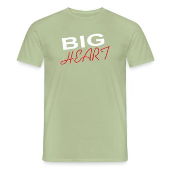 Big Heart - Men's T-Shirt - sage - Front - AI Model Male 178 light (178cm)