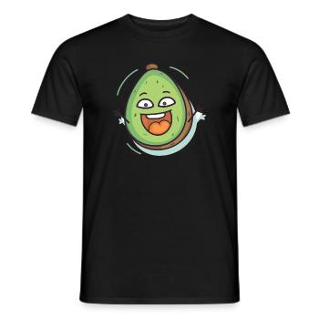 Happy avocado, alligator pear, butterfruit - Men's T-Shirt - black - Front - AI Model Male 178 light (178cm)
