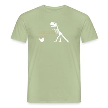 I used to be such a badass | Dinosaur, Chicken - Men's T-Shirt - sage - Front - AI Model Male 178 light (178cm)