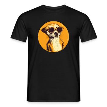 Suricate avec lunettes de soleil, Suricate, Suntight - T-shirt homme - noir - Devant - AI Model Male 178 light (178cm)