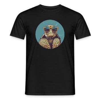 Turtle, Reptile, Turtle, Chelonian - Men's T-Shirt - black - Front - AI Model Male 178 light (178cm)