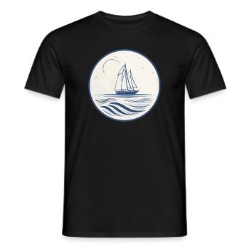Segeln Boot Kapitän Segelboot Schiff Segler - Männer T-Shirt - Schwarz - Vorne - AI Model Male 178 light (178cm)