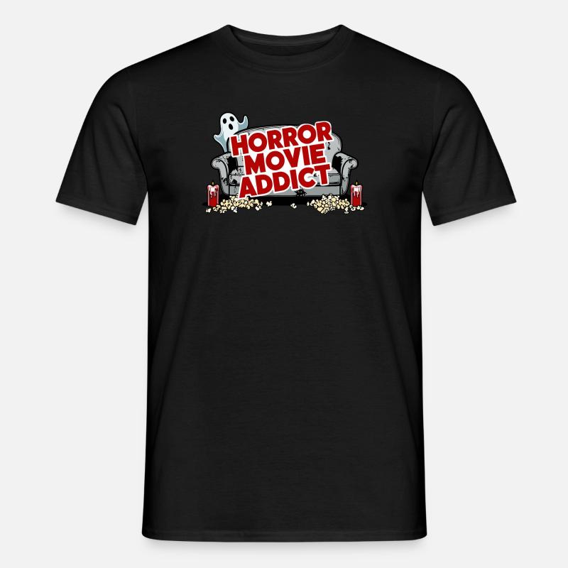 Uzależniony od horrorów - T-shirt męski - czarny