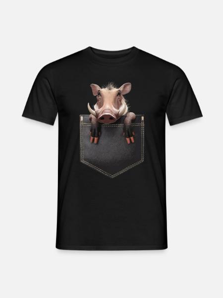 Warzenschwein - Männer T-Shirt - Schwarz