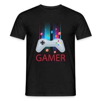 Gamer Gaming - Männer T-Shirt - Schwarz - Vorne - AI Model Male 178 light (178cm)