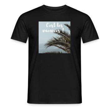 T-shirt d'été - T-shirt homme - noir - Devant - AI Model Male 178 light (178cm)