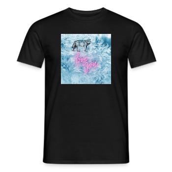 ice and wolf - Männer T-Shirt - Schwarz - Vorne - AI Model Male 178 light (178cm)