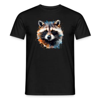 The Clever Raccoon - Men's T-Shirt - black - Front - AI Model Male 178 light (178cm)