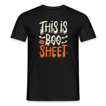 Drôle d’Halloween C’est Boo Sheet - T-shirt homme - noir - Devant - AI Model Male 178 light (178cm)