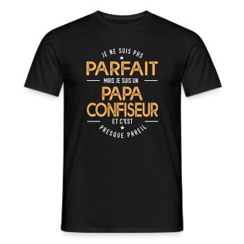 je suis un papa Confiseur humour chocolat bonbon - T-shirt homme - noir - Devant - AI Model Male 178 light (178cm)