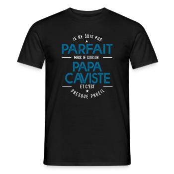 je suis un papa caviste cadeau vigneron humour vin - T-shirt homme - noir - Devant - AI Model Male 178 light (178cm)